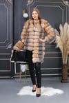 Fox Fur Jacket Women's Long Winter Transformer Jacket  short or long coat Fur Jacket A luxurious gift for her. Stylish Jacket for Women 