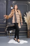 Fox Fur Jacket Women's Long Winter Transformer Jacket  short or long coat Fur Jacket A luxurious gift for her. Stylish Jacket for Women 