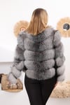 LUX NATURAL FROST Tilki Ceket / Kadınlar için tüm deriden yapılmış kırpılmış ceket, lüks kürk ceket - Gerçek kürk ceket