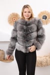 LUX NATURAL FROST Tilki Ceket / Kadınlar için tüm deriden yapılmış kırpılmış ceket, lüks kürk ceket - Gerçek kürk ceket