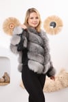 LUX NATURAL FROST Tilki Ceket / Kadınlar için tüm deriden yapılmış kırpılmış ceket, lüks kürk ceket - Gerçek kürk ceket