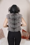 Real frost fox fur Transformer jacket. Gray Genuine fox fur. Warm and light. A luxury gift for her. frost vest and jacket