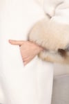 White Python Snakeskin and Fox Fur with Alcantara Coat - Real Fox Fur Jacket - 100% original natural Python and Fox Skin - Luxury Jacket