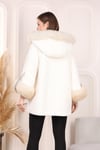 White Python Snakeskin and Fox Fur with Alcantara Coat - Real Fox Fur Jacket - 100% original natural Python and Fox Skin - Luxury Jacket