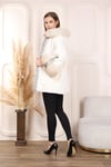 White Python Snakeskin and Fox Fur with Alcantara Coat - Real Fox Fur Jacket - 100% original natural Python and Fox Skin - Luxury Jacket