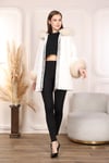 White Python Snakeskin and Fox Fur with Alcantara Coat - Real Fox Fur Jacket - 100% original natural Python and Fox Skin - Luxury Jacket