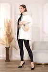 White Python Snakeskin and Fox Fur with Alcantara Coat - Real Fox Fur Jacket - 100% original natural Python and Fox Skin - Luxury Jacket