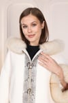White Python Snakeskin and Fox Fur with Alcantara Coat - Real Fox Fur Jacket - 100% original natural Python and Fox Skin - Luxury Jacket