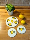 Limonlu Çini Nihale ve Bardak Altlığı Seti