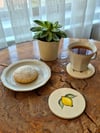 Limonlu Çini Nihale ve Bardak Altlığı Seti