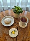 Limonlu Çini Nihale ve Bardak Altlığı Seti