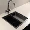 Allure El Yapımı PVD Eviye Seti 49x44 cm Siyah (Black)