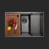 Allure El Yapımı PVD Eviye Seti 70x44 cm Siyah (Black)