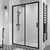 DUŞHOME DUŞAKABİN GLORY SERİSİ,SİYAH PROFİL,5MM ŞEFFAF CAM,H;190CM(130-140CM)