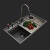 Verona El Yapımı Nano Eviye Seti 85x48 cm Mat Gri (Gun Grey)