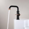Wing Mat Siyah - Bakır / Rose Gold Çift Renkli Lavabo BataryasıWing Lavabo Bataryası Matt Black & Rose Gold | Premium Tasarım Banyo BataryasıArmatür&BataryaMase ModeLBMS0031DUŞHOMEWing Mat Siyah - Bakır / Rose Gold Çift Renkli Lavabo Bataryası