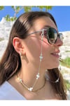 Gözlük zinciri gözlük askısı inci kalpli gümüş