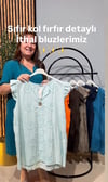 İtalyan Fırfır Kol Nakış Detaylı Bluz