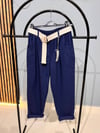 Kemerli Düz Jogger Pantolon