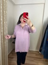 Polo Yaka Yıkamalı Pamuk İplik Bluz