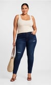 Yırtık Detaylı Likralı Skinny Jean Pantolon