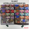 10 adet Locella Koza Pamuk Şal