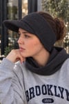 Antrasit Fitilli Kepli Bant Bone ve Kapüşon Takım