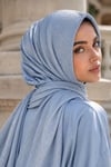 Bebe Mavi Işıltılı Abiye Şal / Çıtçıtlı Şal 2 metre şal Boyu / Hazır Eşarp Şal