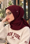 Bordo Baskılı Spor Tesettür Bone - Günlük ve Antrenman , Deniz ve Havuz Kullanımına Uygun Hazır Eşarp Bone- Athletic Hijab