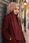 Bordo Haroşa Örme Şallı Salaş Bere