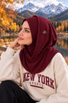 Bordo Kapüşonlu Pratik Bone Eşarp – Şık, Rahat ve Konforlu