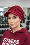 Bordo Tesettür Şapka Bone