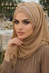 Camel Çapraz Bant Abiye Double Şal