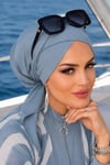 Deniz Grisi Çapraz Bantlı Deniz - Havuz Bonesi