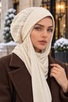 Ekru Ajurlu Şallı Salaş Bere