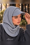 Gri Fitilli Kepli Bant Bone ve Kapüşon Takım