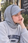Gri Fitilli Kepli Bant Bone ve Kapüşon Takım