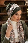 Haki Kahve Desen Fularlı Bone