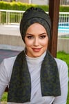 Haki Tesettür Atkılı Bone
