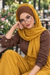 Hardal Etnik Desen Bandana Hazır Şal