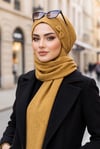 Hardal Karyağdı Fiyonklu Tesettür Bere