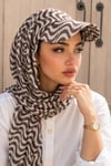 Kahve Helezon Desen Kepli Bandana Şapka Şal