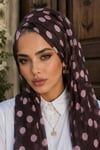 Kahve Pudra Puan Desen Hazır Şal