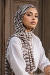 Kahve Zebra Desen Hazır Şal
