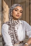 Kahve Zebra Desen Hazır Şal