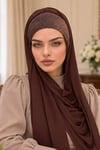 Kahverengi Bakır Işıltılı Bandana Hazır Şal