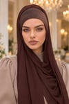 Kahverengi Bakır Işıltılı Bandana Hazır Şal