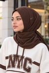 Kahverengi Baskılı Spor Tesettür Bone - Günlük ve Antrenman , Deniz ve Havuz Kullanımına Uygun Hazır Eşarp Bone- Athletic Hijab