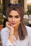 Kahverengi Simli Abiye Tokalı Bone