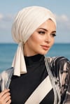 Kırık Beyaz Bağcıklı Büzgülü Deniz - Havuz Bonesi